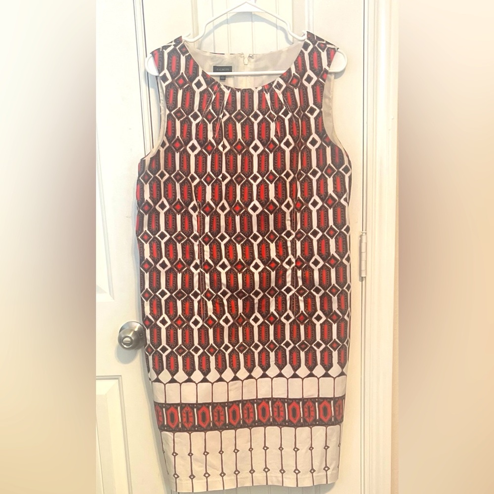 Talbots Geometric Diamond Print Sleeveless Dress